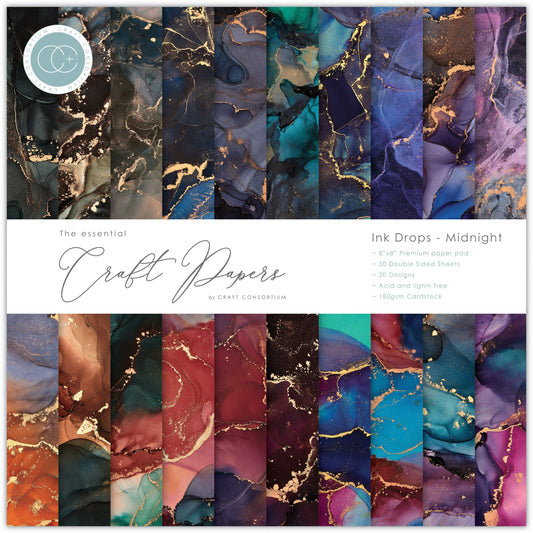 Craft Consortium - Ink Drops - Midnight - 8x8