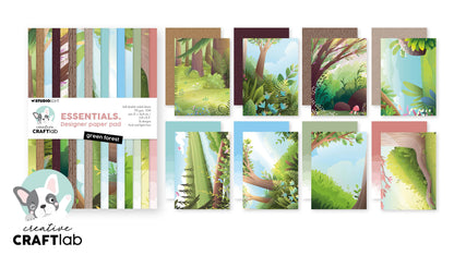 CCL Designer Paper Pad Green Forest Essentials