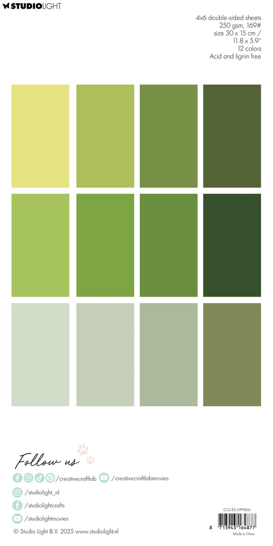 CCL Unicolor Paper Pad All Greens Essentials