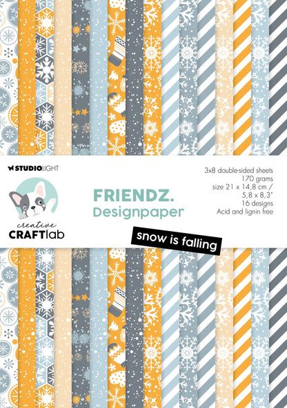 CCL Paper Pad Snow Is Falling Friendz 210x148x9mm 24 SH nr.122