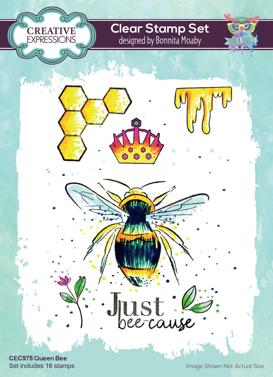 Creative Expressions Bonnita Moaby Queen Bee A5 Clear Stamp Set