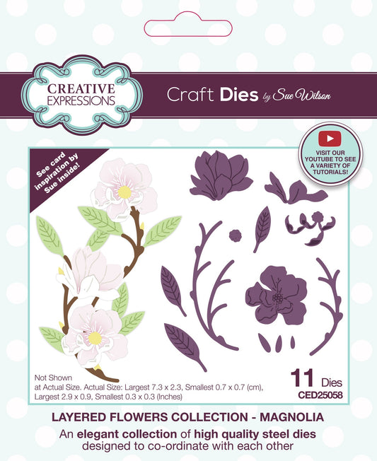 Creative Expressions Sue Wilson Layered Flowers Collection Magnolia Craft Die