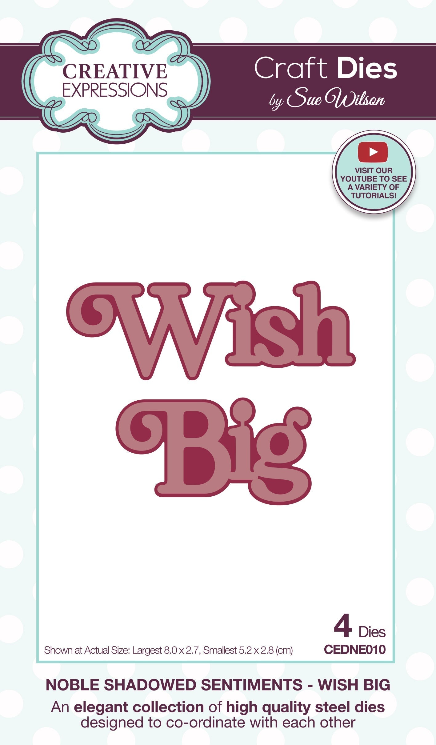 Creative Expressions Sue Wilson Wish Big Noble Shadowed Sentiments Wish Big Craft Die