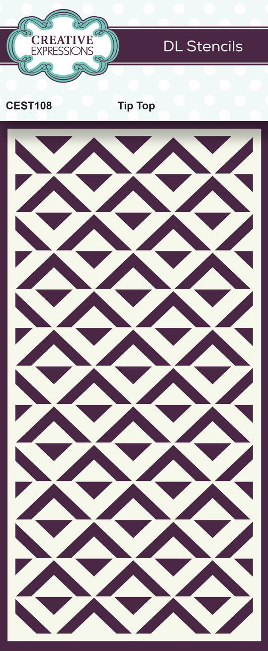 Creative Expressions Tip Top DL Stencil 4 in x 8 in (10.0 x 20.3 cm)