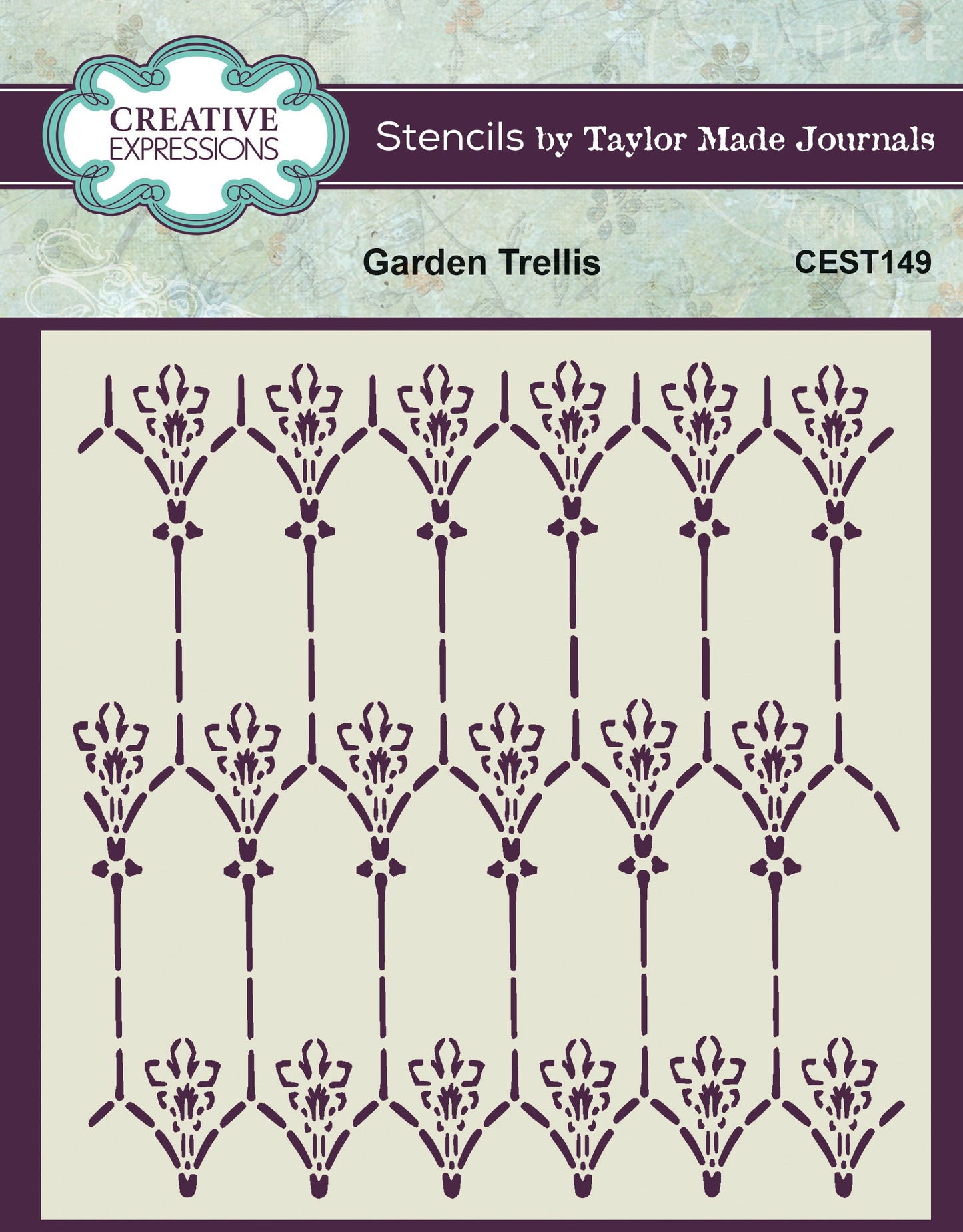 Creative Expressions Taylor Made Journals Garden Trellis 6 in x 6 in Stencil