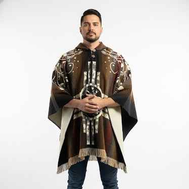 Four Winds hummingbirds Hand Made Wool Poncho