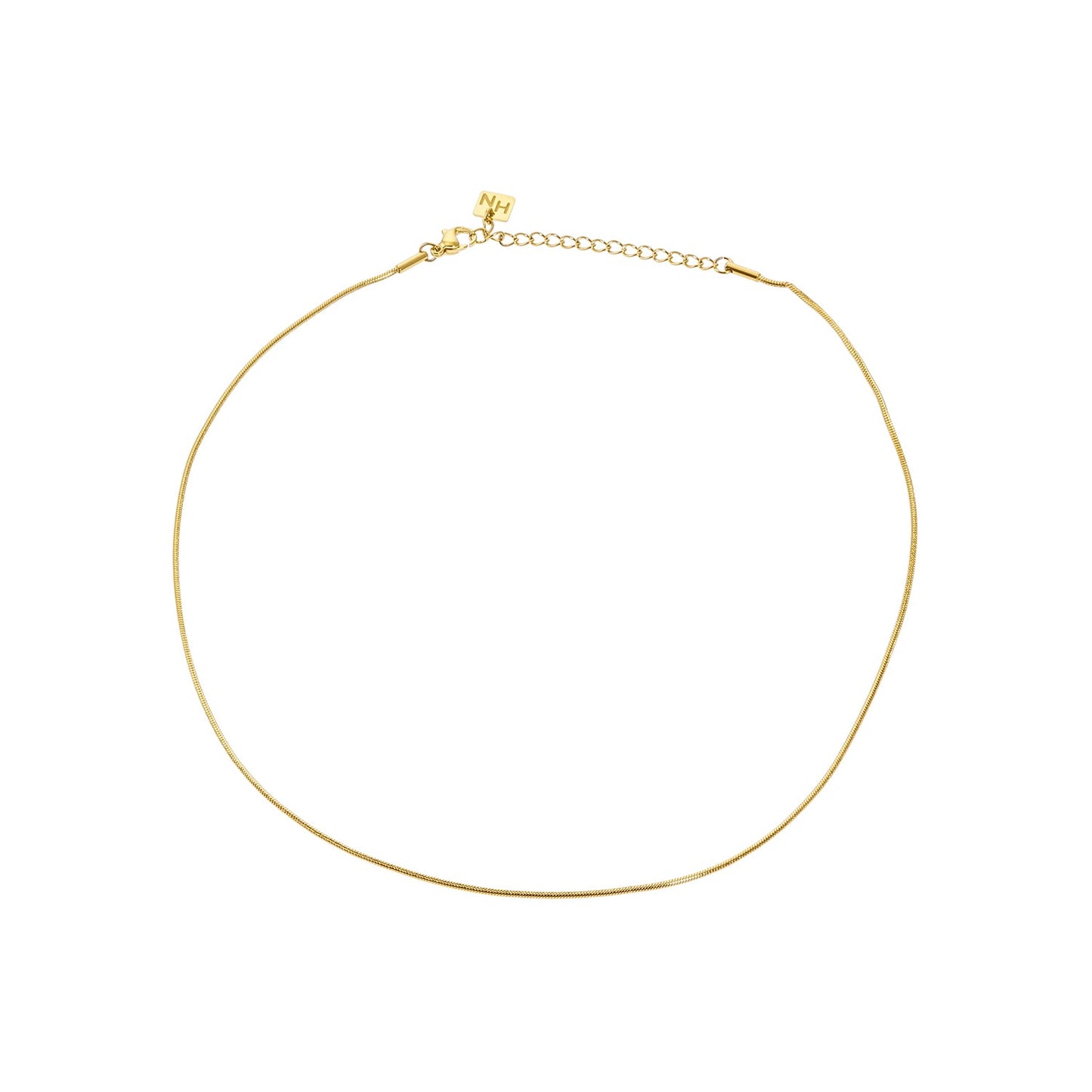 AYSHA: Dainty Snake Skin Textured Gold Chain Necklace
