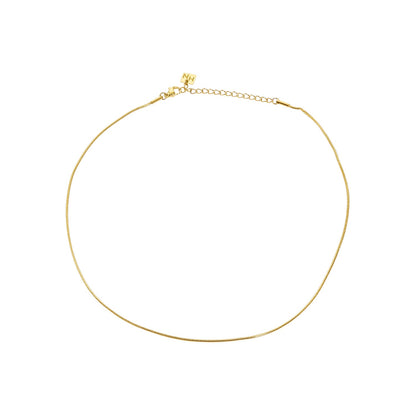 AYSHA: Dainty Snake Skin Textured Gold Chain Necklace
