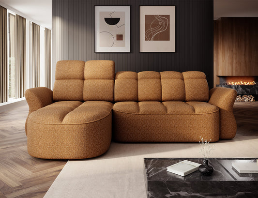 Beneth Storage Sleeper Chaise Sofa - Mocha Brown