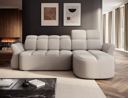 Beneth Storage Sleeper Chaise Sofa - Ivory Cream