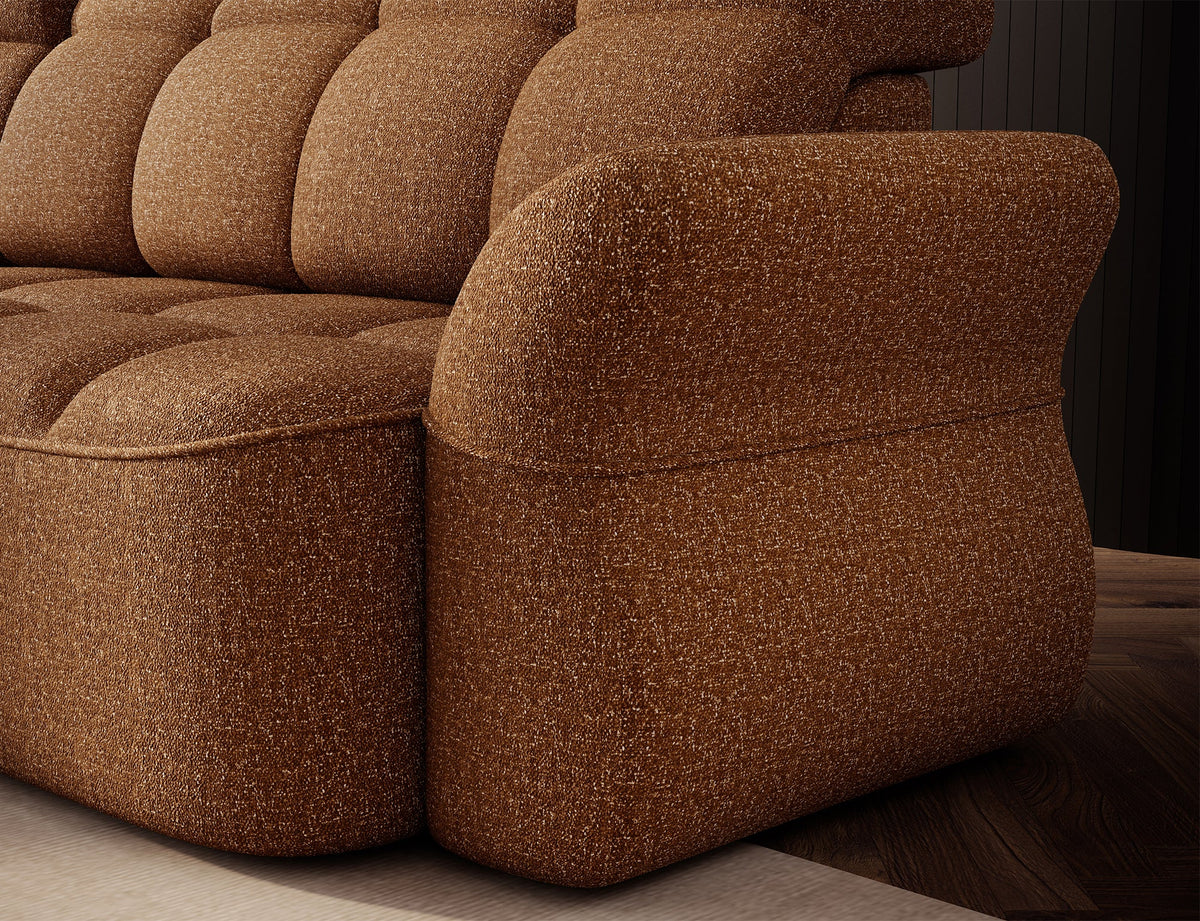 Beneth Storage Sleeper Chaise Sofa - Mocha Brown
