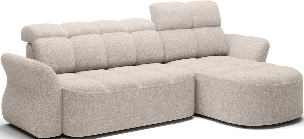 Beneth Storage Sleeper Chaise Sofa - Ivory Cream