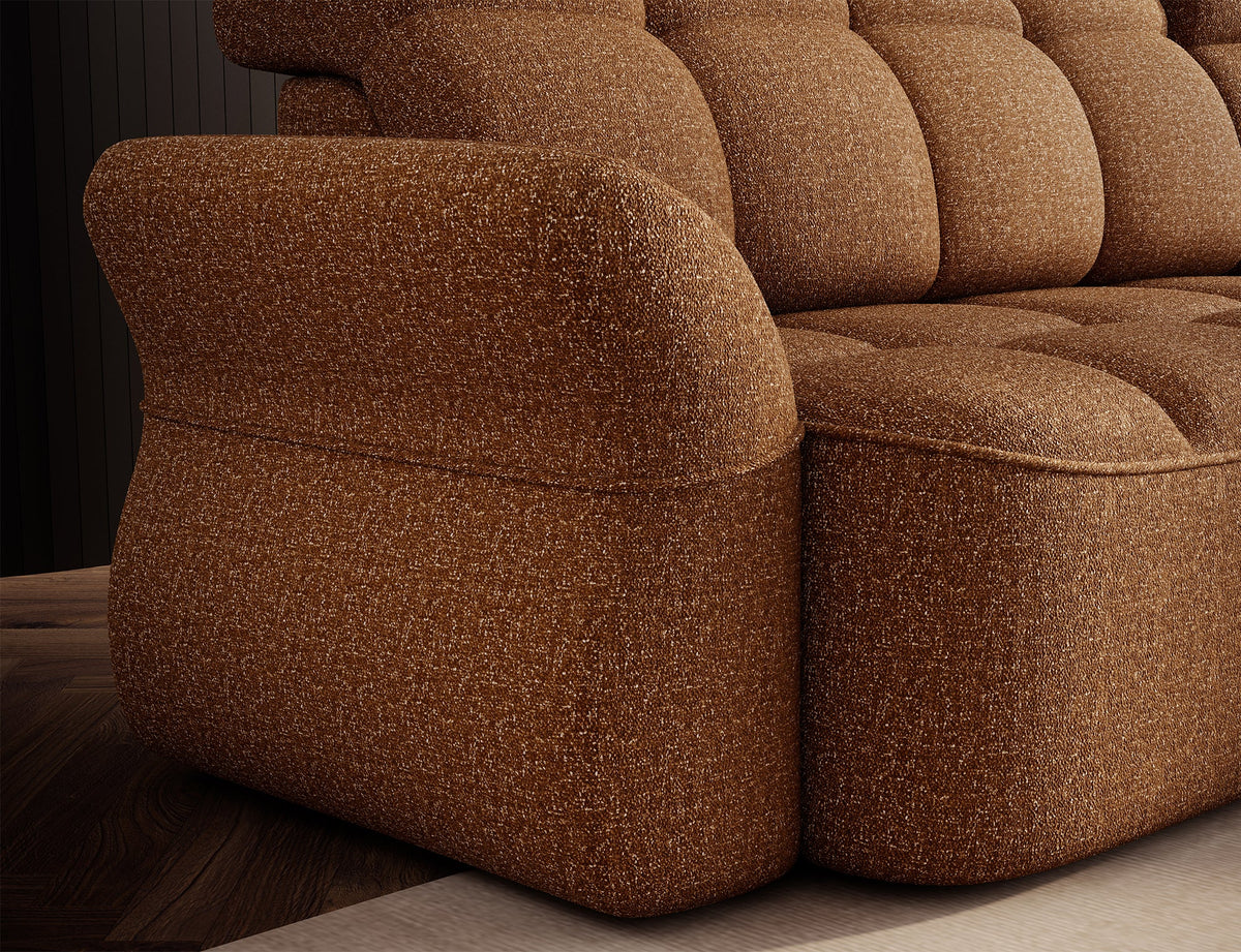 Beneth Storage Sleeper Chaise Sofa - Mocha Brown