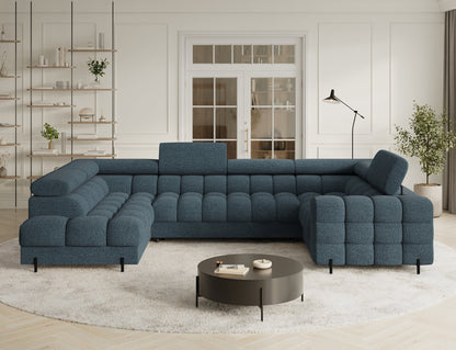 Fectory Sectional Storage Sleeper Chaise Sofa - Blue