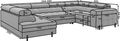 Fectory Sectional Storage Sleeper Chaise Sofa - Blue