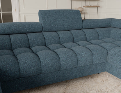 Fectory Sectional Storage Sleeper Chaise Sofa - Blue