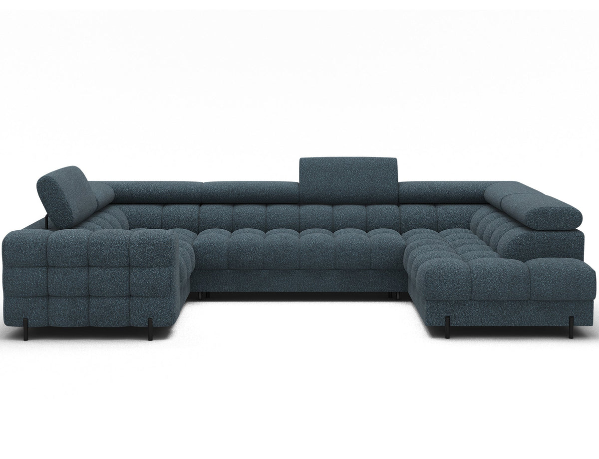 Fectory Sectional Storage Sleeper Chaise Sofa - Blue