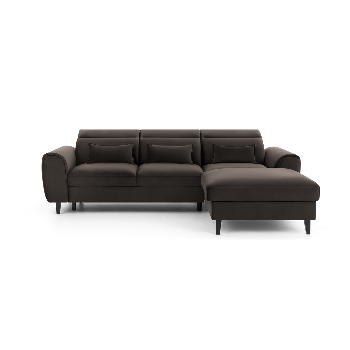 Foble Sectional Storage Sleeper Chaise Sofa - Dark Brown