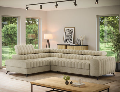 Kanedo Storage Sleeper Sectional Sofa - Beige