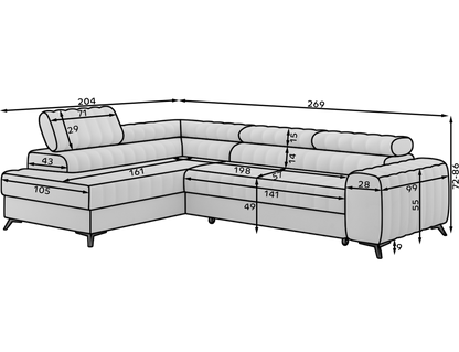 Kanedo Storage Sleeper Sectional Sofa - Beige