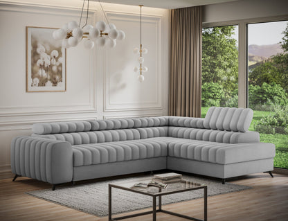 Kanedo Storage Sleeper Sectional Sofa - Grey