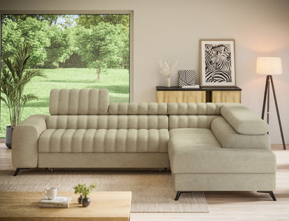 Kanedo Storage Sleeper Sectional Sofa - Beige