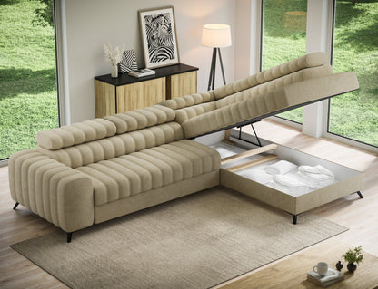 Kanedo Storage Sleeper Sectional Sofa - Beige