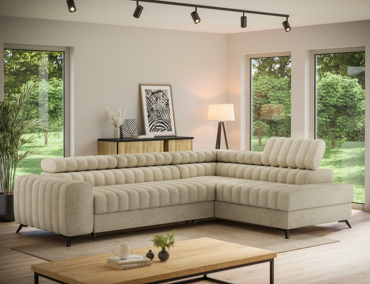 Kanedo Storage Sleeper Sectional Sofa - Beige