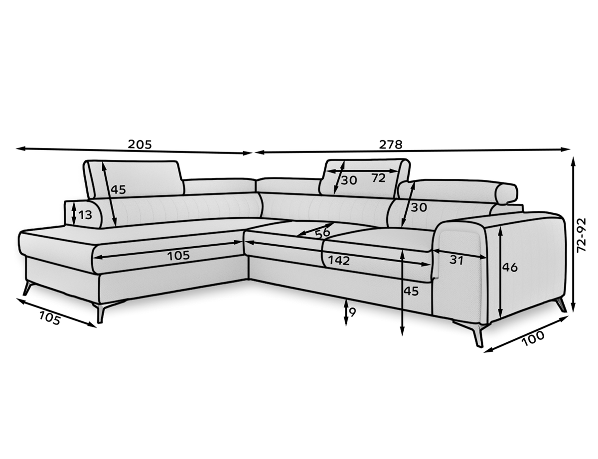 Laurence Sectional Storage Sleeper Chaise Sofa - Blue