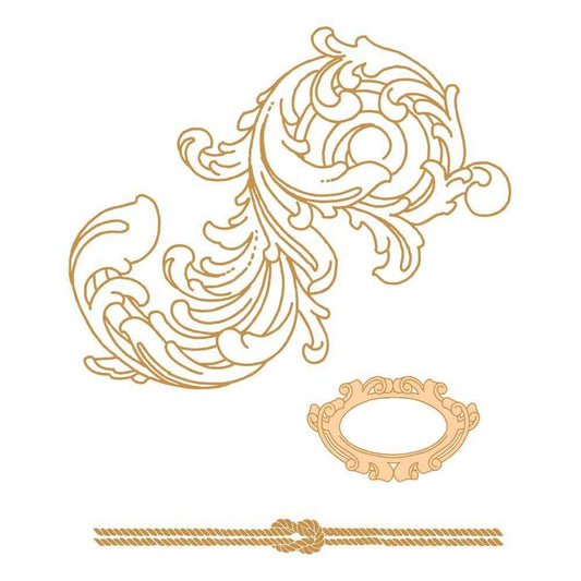 Couture Creations Seaside Girl Seaside Flourish Stamp Set