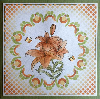 Stencil A6 For Magnetic Colour Set Christmas Time Stars in Strangled Circles
