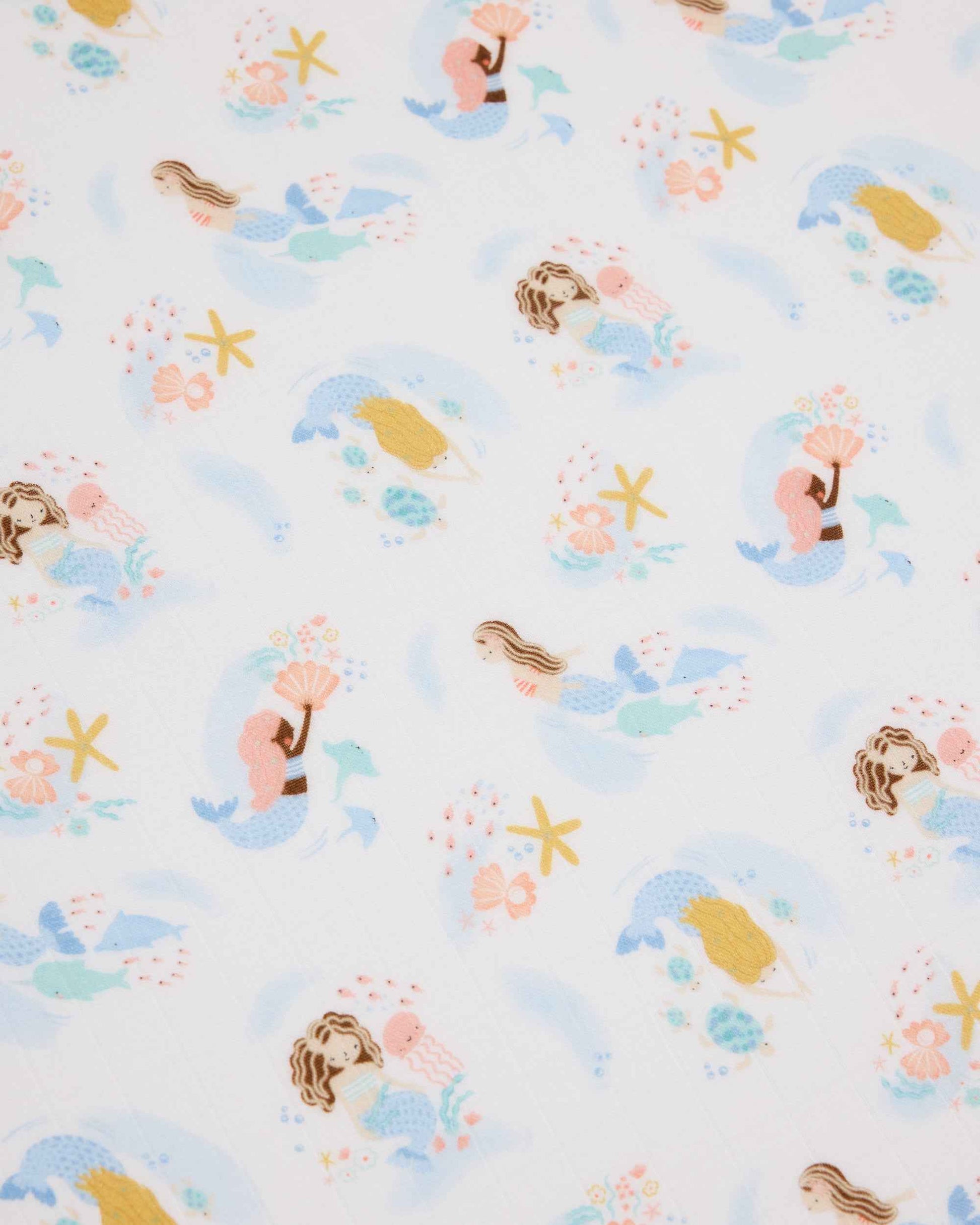 Muslin Fitted Crib Sheet - Mermaids
