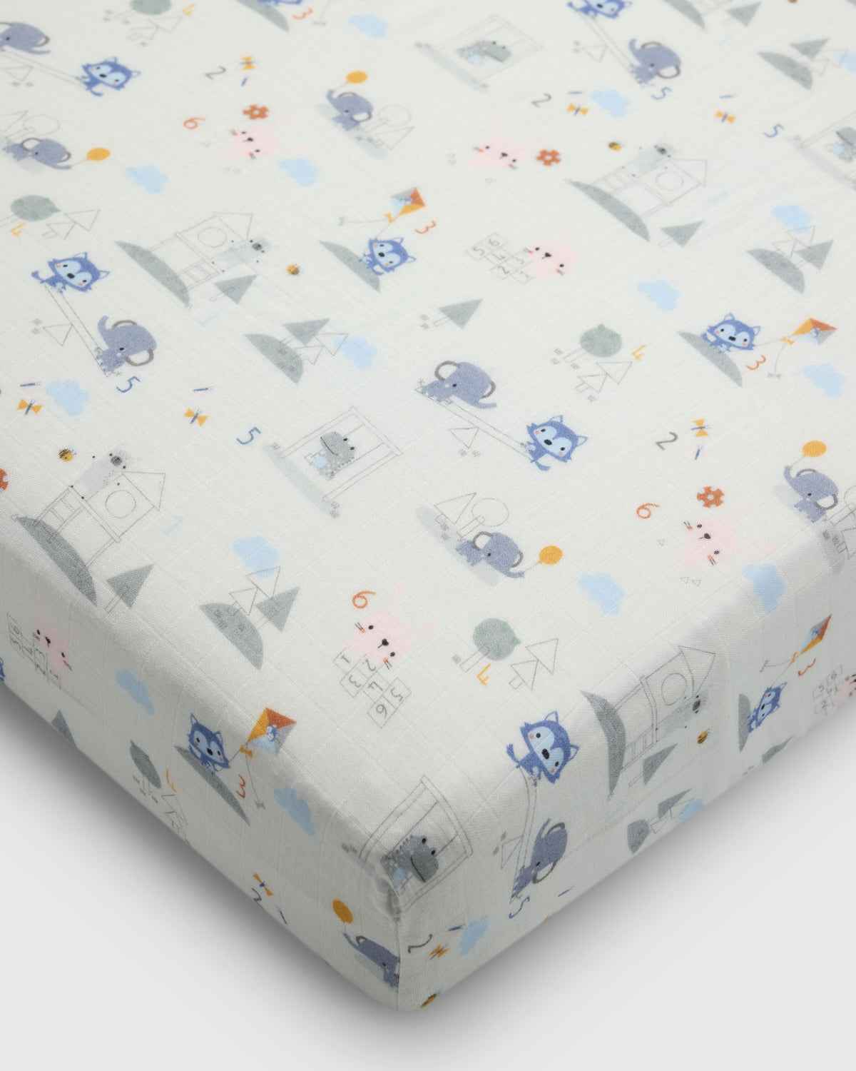 Muslin Fitted Crib Sheet - Mini Mathletes