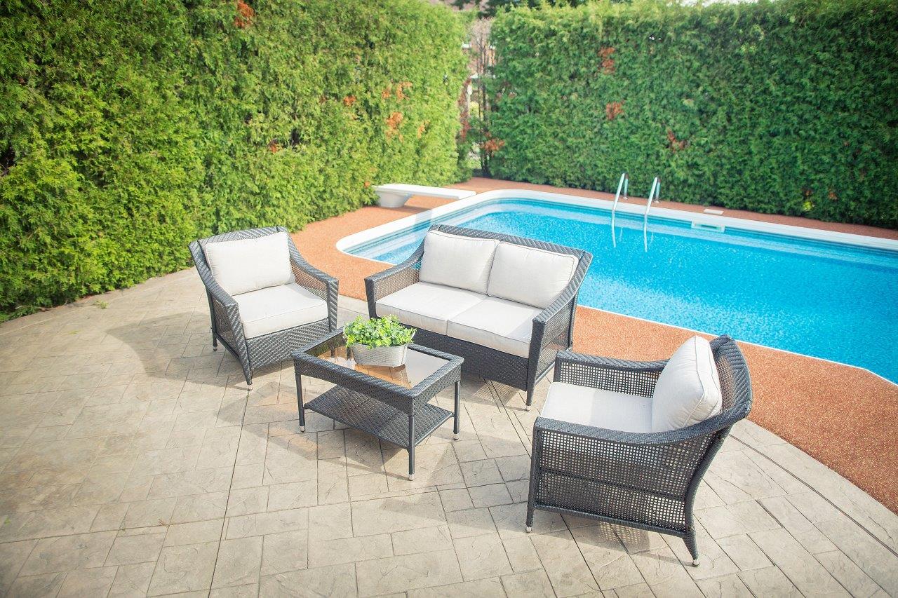 Camus 4PCs Conversational Set with Sunbrella® Cushions