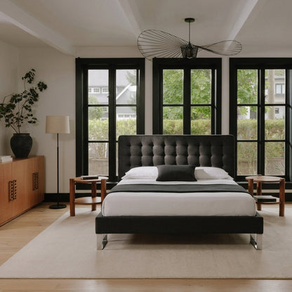 Edmonton Contemporary Graphite Tufted Bed