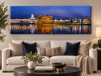 Golden Temple Wall Art | Harmandir Sahib Canvas Print | India Skyline Decor