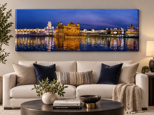 Leinwandbild des Goldenen Tempels – Wandkunst Skyline