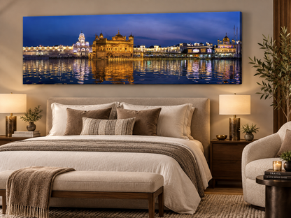 Golden Temple Wall Art | Harmandir Sahib Canvas Print | India Skyline Decor