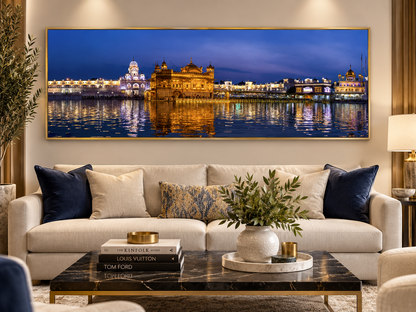 Golden Temple Wall Art | Harmandir Sahib Canvas Print | India Skyline Decor