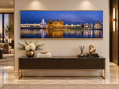 Golden Temple Wall Art | Harmandir Sahib Canvas Print | India Skyline Decor