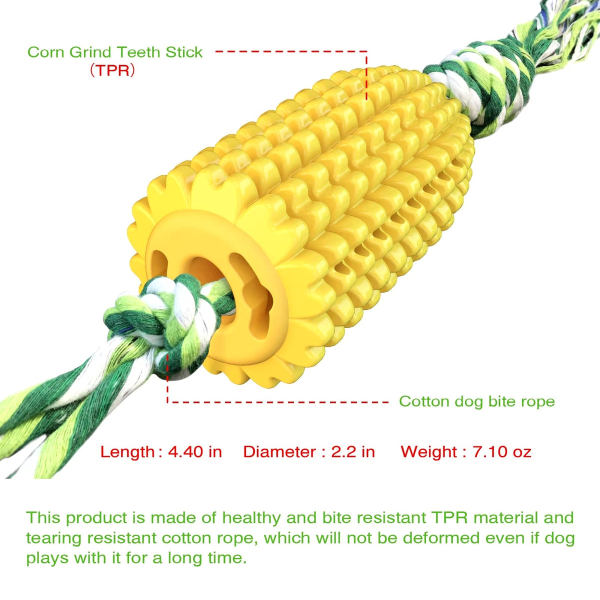 Corn Dog Chew Toy for Aggressive Chewers