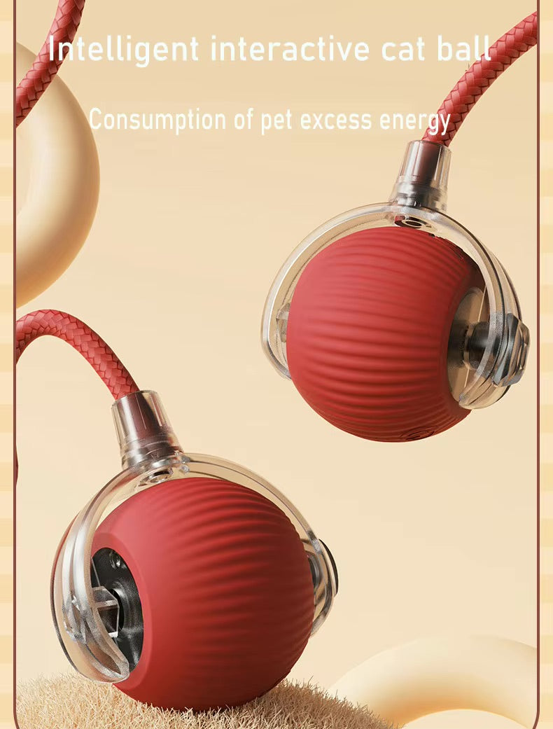 Pet Vibrating Bouncing Ball Toy with Tail