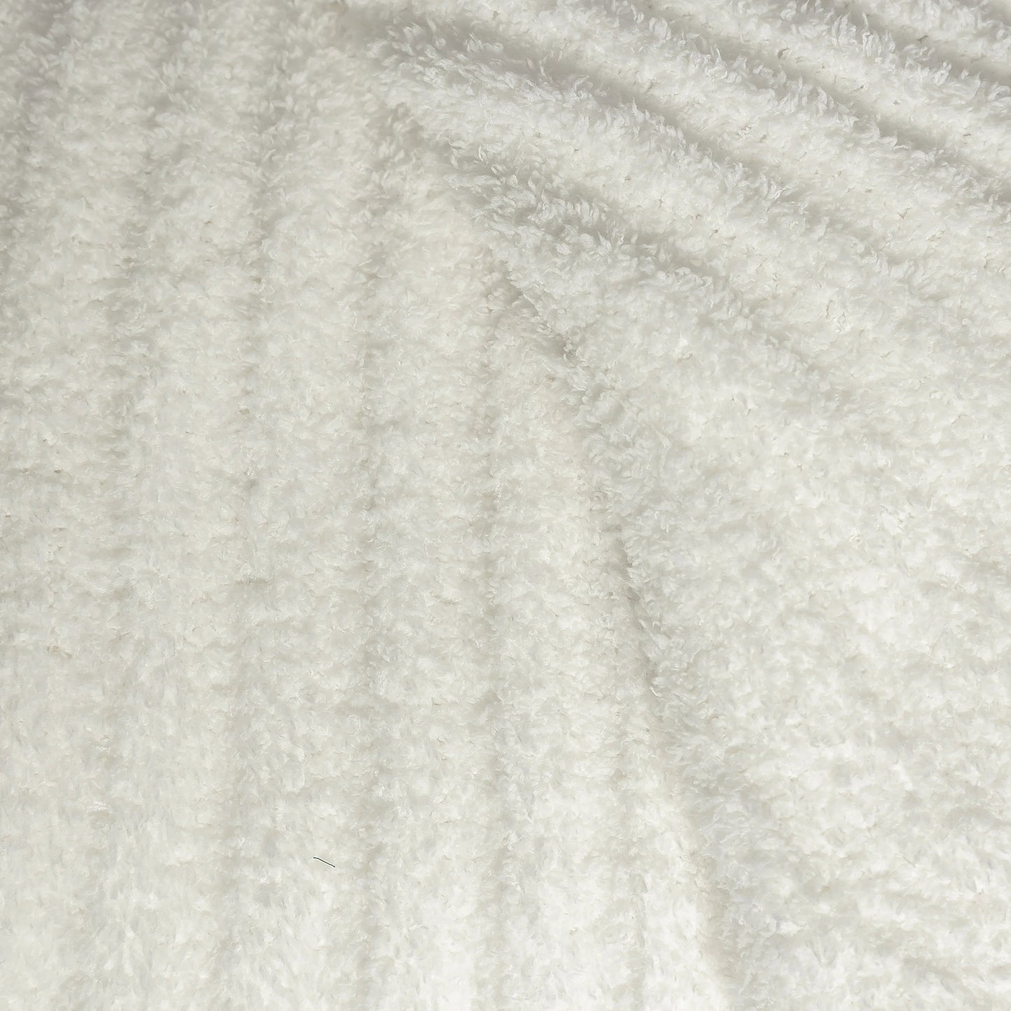 White Ribbed Extended Throw