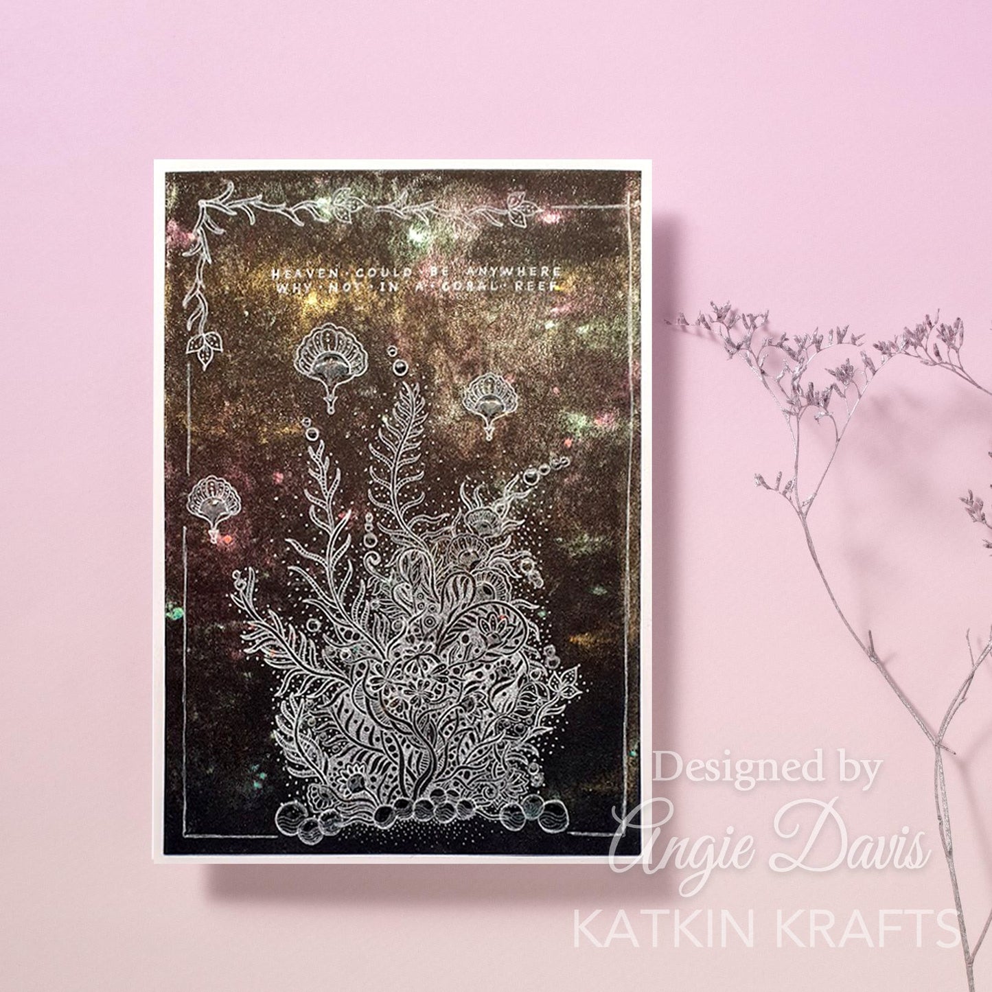 Katkin Krafts Coral Waters 6 in x 8 in Clear Stamp Set