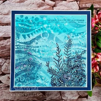 Katkin Krafts Coral Waters 6 in x 8 in Clear Stamp Set