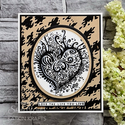 Katkin Kraft Love Is All Around 6 in x 8 in Clear Stamp Set