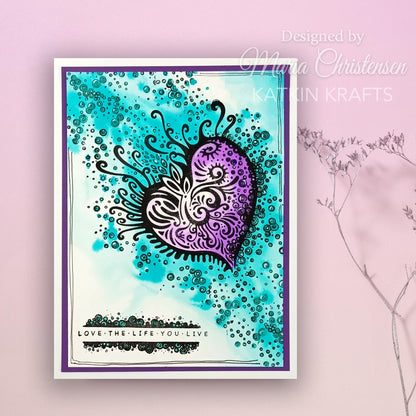 Katkin Kraft Love Is All Around 6 in x 8 in Clear Stamp Set
