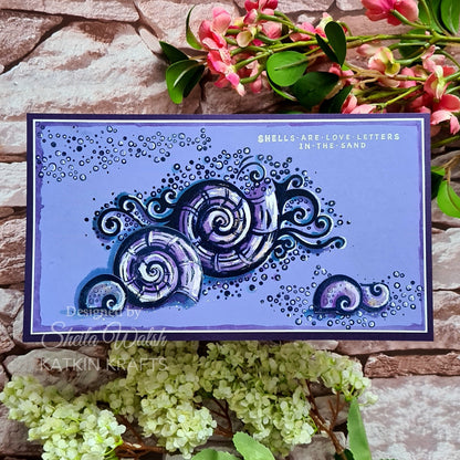 Katkin Krafts Nautical Coquille 6 in x 8 in Clear Stamp Set
