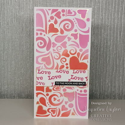 Woodware Clear Singles Bubble Heart 4 in x 6 in Stamp