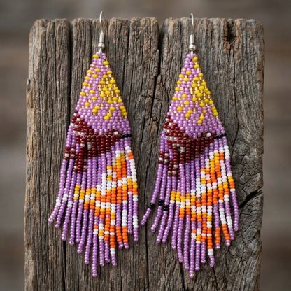 Purple Sky Dancer Beaded Earrings